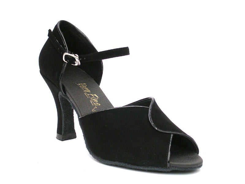 6028 Nubuck noir et garniture noire