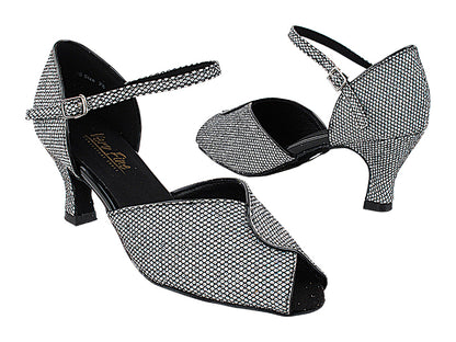 6028 Black Sparklenet &amp; Black Trim with 2.5&quot; Heel in the photo