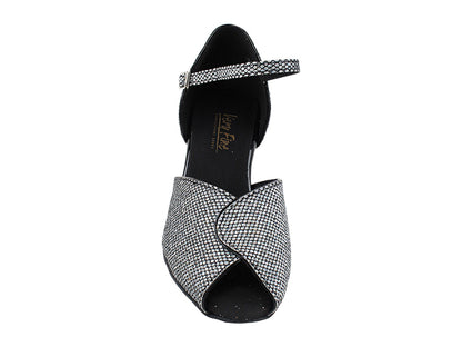6028 Black Sparklenet &amp; Black Trim with 2.5&quot; Heel in the photo