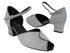 6028 Black Sparklenet & Black Trim with 2" Thick Cuban Heel in the photo
