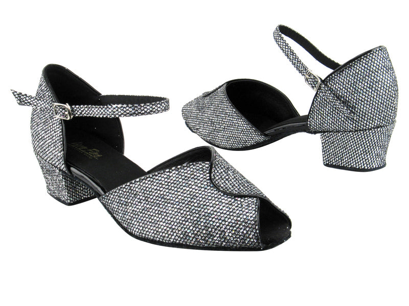 6028 Black Sparklenet_Black Trim with 1.5" Medium Heel in the photo