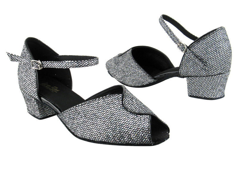 6028 Black Sparklenet_Black Trim with 1.5&quot; Medium Heel in the photo