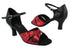 6029 10 Red Sparkle_F_Black Leather_B with 2.5" low heel in the photo