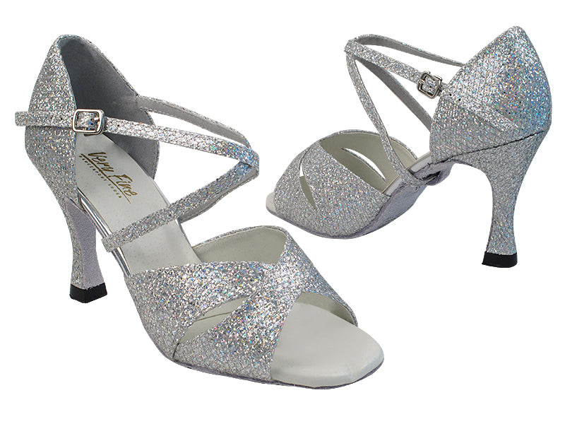 6029 6 Silver Sparklenet_X-Strap Arch with 3&quot; High Heel in the photo