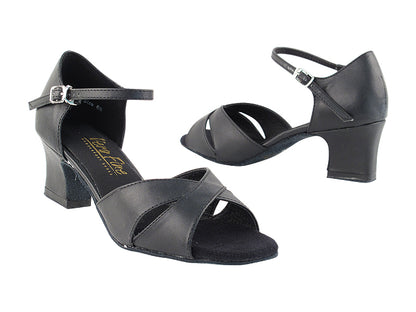 6029 Black Leather with 2&quot; Thick Cuban Heel in the photo