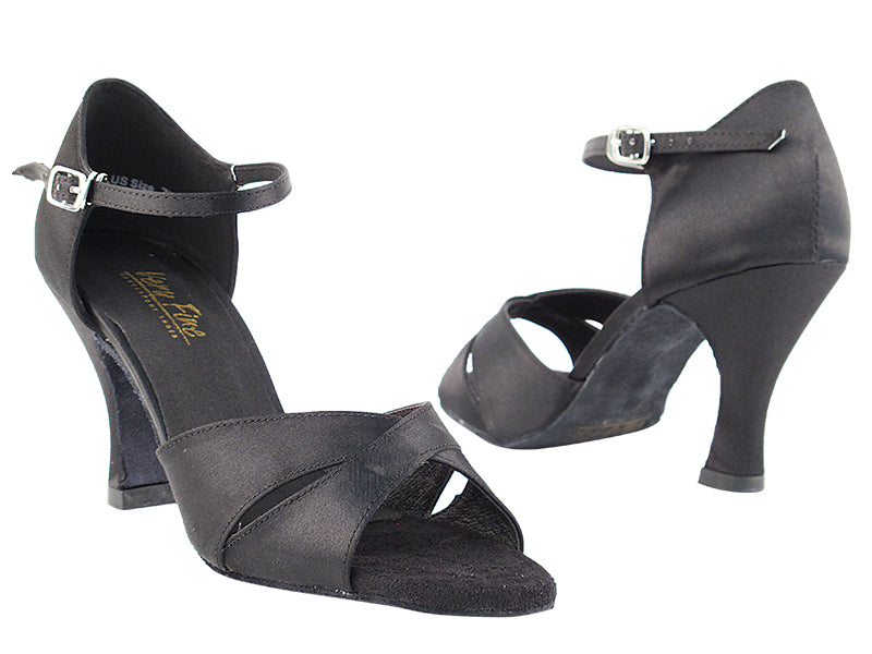 6029 Black Satin with 3&quot; Heel in the photo