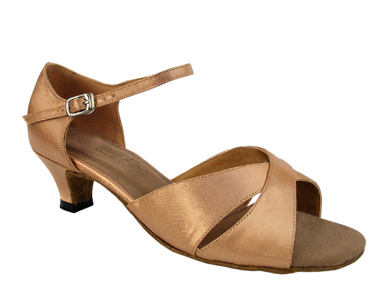 6029 Brown Satin with 1.3&quot; Heel in the photo