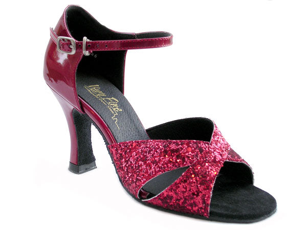 6029 Red Sparkle &amp; Red Patent with 3&quot; Heel in the photo