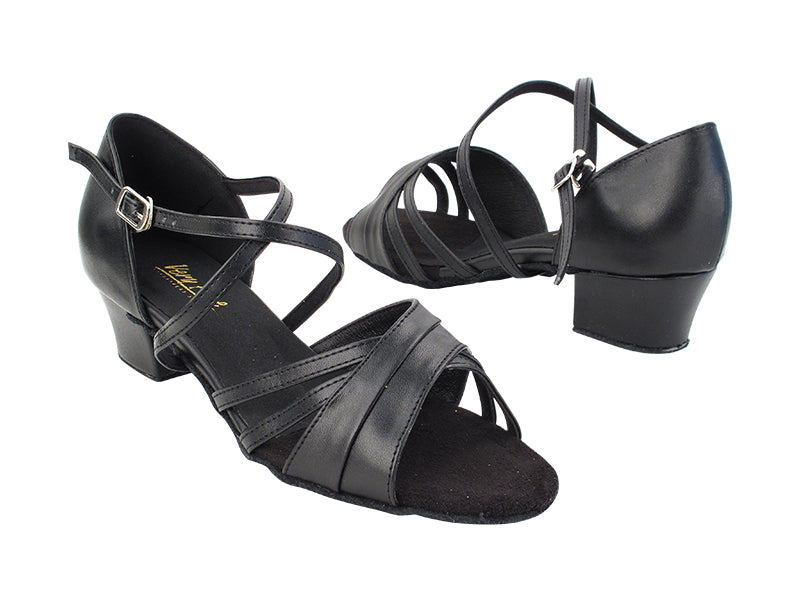 6030 Black Leather_X-Strap Arch with 1.5&quot; Heel in the photo