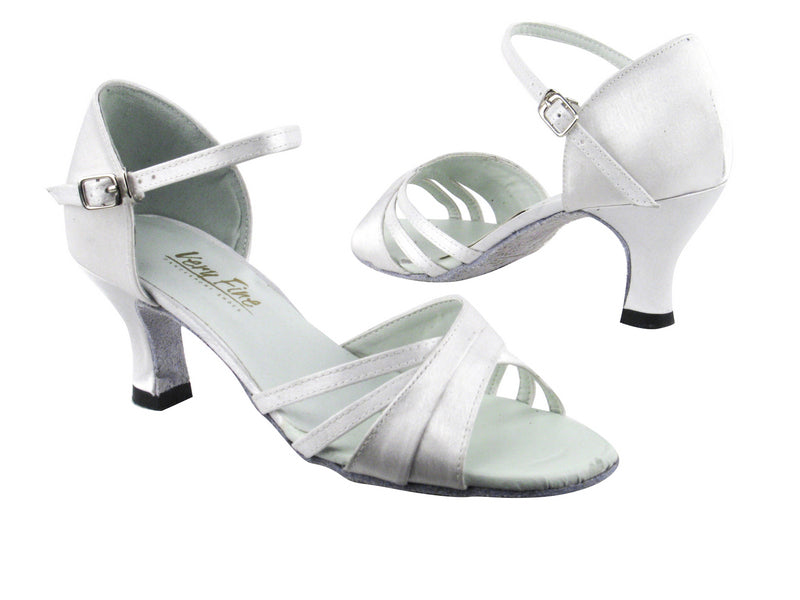 6030 White Satin with 2.5&quot; low heel in the photo