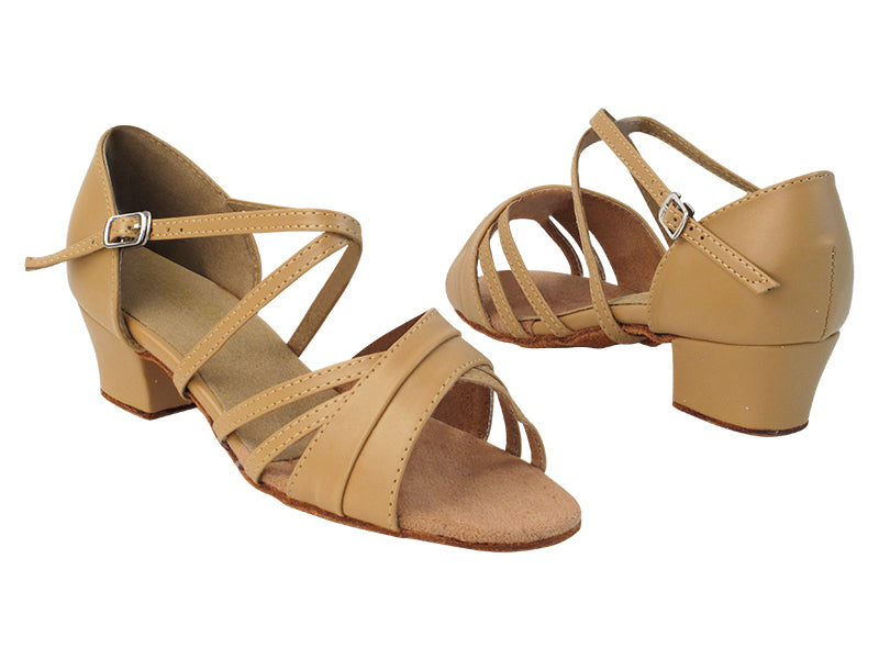 6030 157 Beige Brown PU_X-Strap Arch with 2001_1.5" Heel in the photo