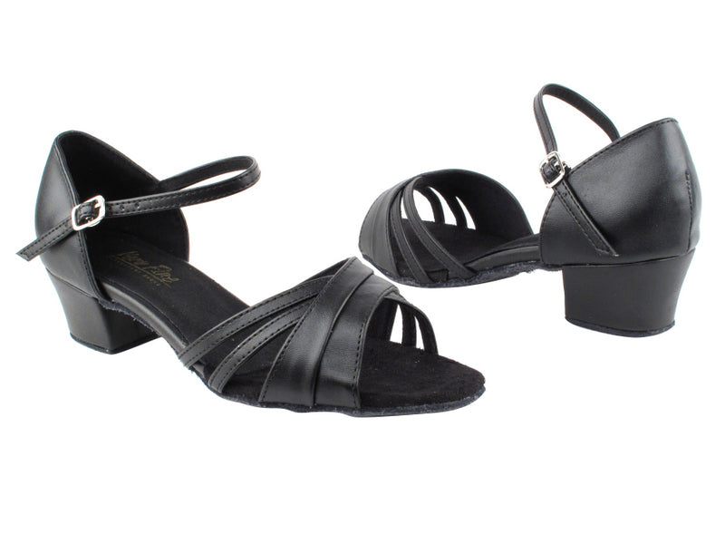 6030 Black Leather with 1.5&quot; Medium Heel in the photo