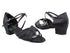 6030 Black Satin_1650 BackStrap with 1.5" Medium Heel in the photo