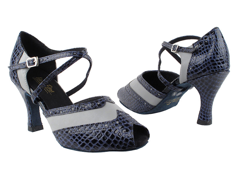 6034 243 Purple Blue Crocodile PU_264 Grey PU with 3&quot; Heel in the photo