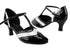6034 Black Patent_107 Silver Scale Trim with 2.5" low heel in the photo