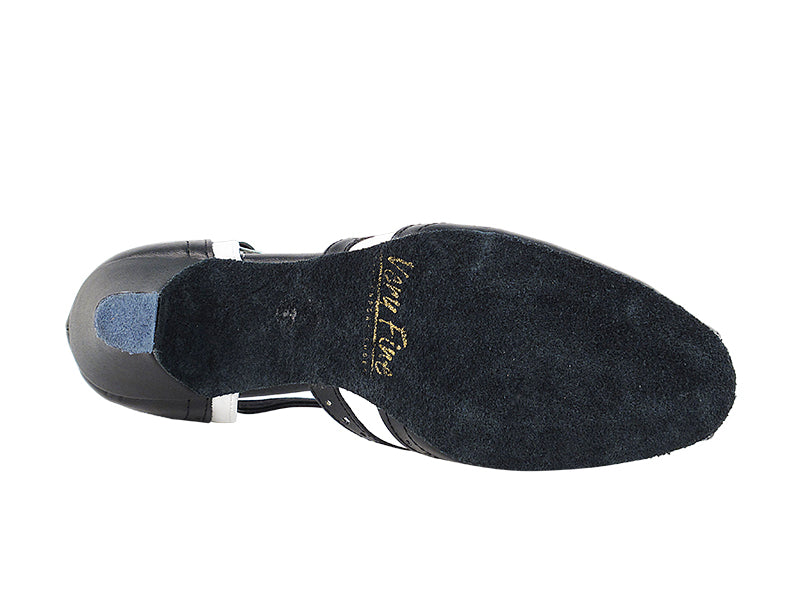 6034 Black Leather &amp; White Trim