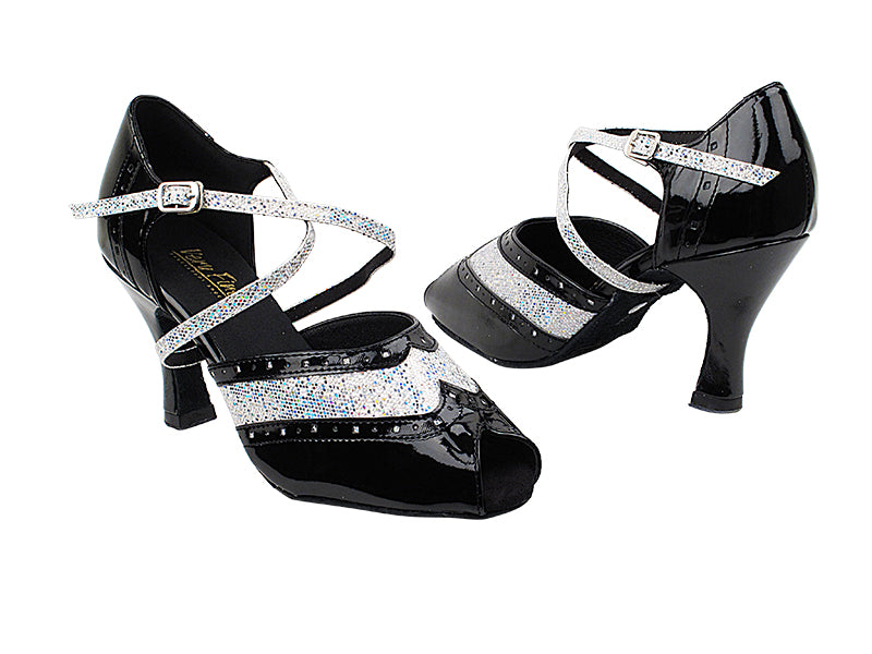 6035 Black Patent_107 Silver Scale_T_S with 3&quot; Heel in the photo