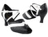 6035 Black Leather & White Trim with 2.5" Low Heel in the photo