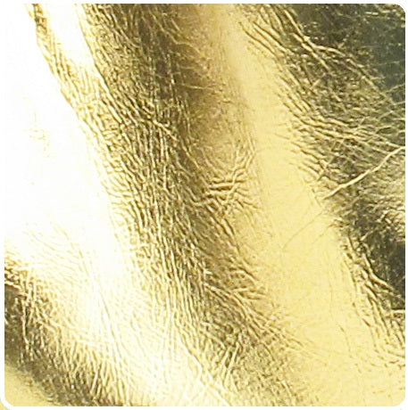 62 Shinny Gold Leather Fabric Swatch