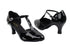 6819 58 Black Patent PU with 2.5" Low Heel in the photo