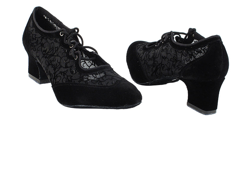 6823 136 Black Nubuck_46 Mesh with 2&quot; Thick Cuban Heel in the photo
