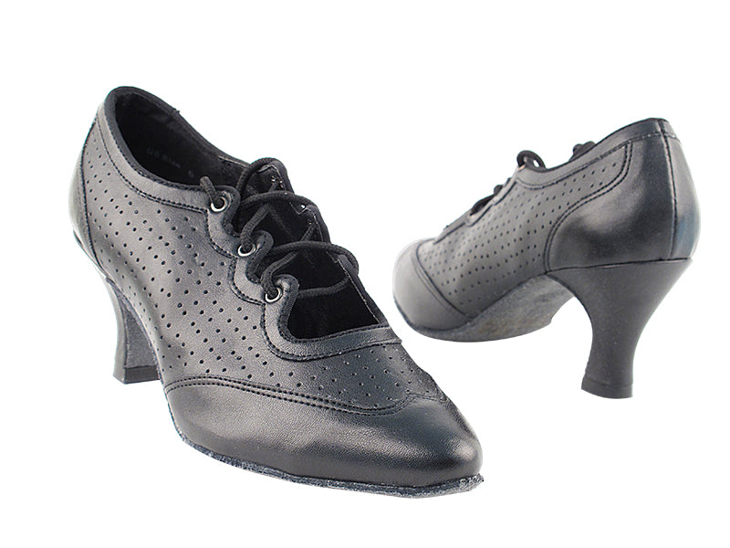 6823 Black Perforated Leather with 2.5" low heel in the photo