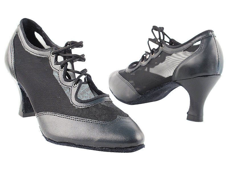 6823 Black Leather &amp; Black Mesh with 2.5" low heel in the photo