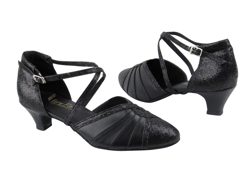 6825B Black Leather_127 Black Stardust with 1.3&quot; heel in the photo
