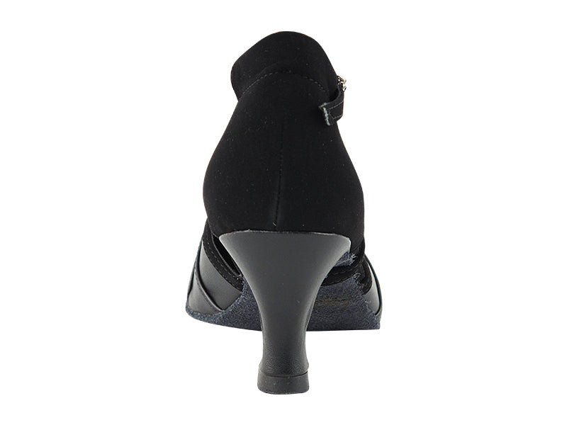 6825B Black Leather &amp; Black Nubuck with 2.5" low heel (2899) in the photo
