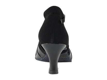 6825B Black Leather &amp; Black Nubuck with 2.5" low heel (2899) in the photo