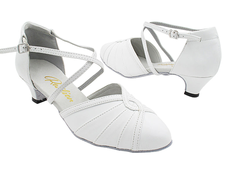 6825B White Leather with 1.3&quot; Cuban Heel (387) in the photo