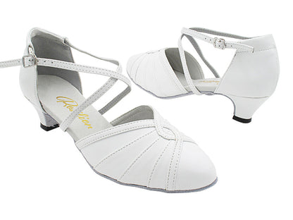 6825B White Leather with 1.3&quot; Cuban Heel (387) in the photo