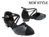 6825FT Black Leather & Black Oxfoard Nubuck with 1" Flat Heel in the photo
