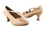 6828 135 Light Brown Satin  with 2.5" Low Heel in the photo