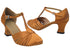 6829 236 Dark Tan Satin with 2.2" Thick Cuban Heel in the photo