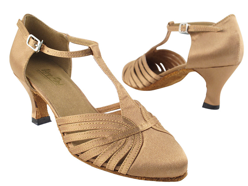 6829 Brown Satin with 2.5" low heel in the photo