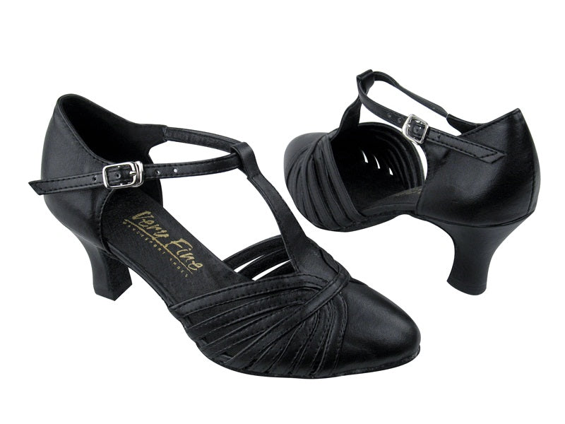 6829 Black Leather with 2.5&quot; Low heel in the photo