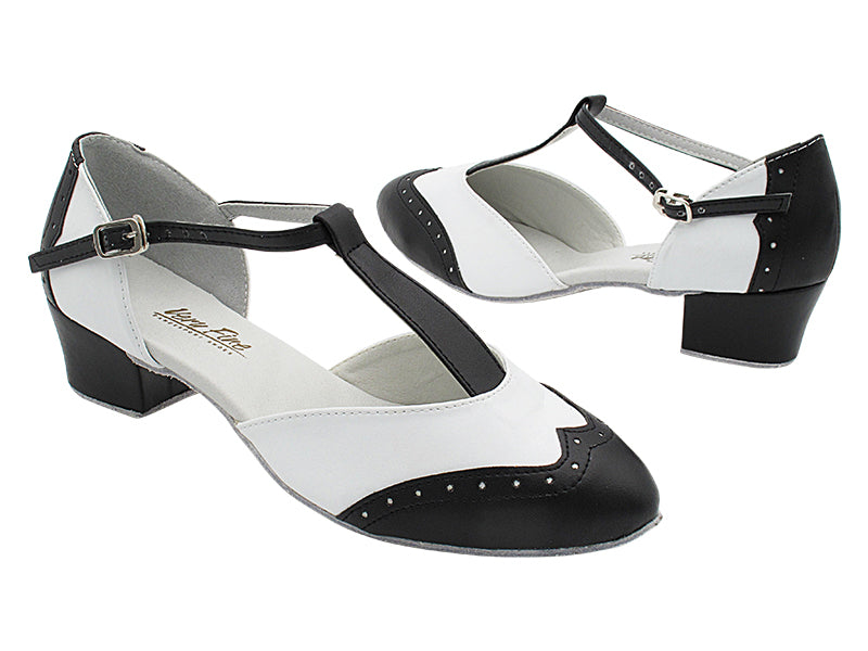 6849 Black Leather &amp; White Leather with 1.5&quot; Heel (2001) in the photo