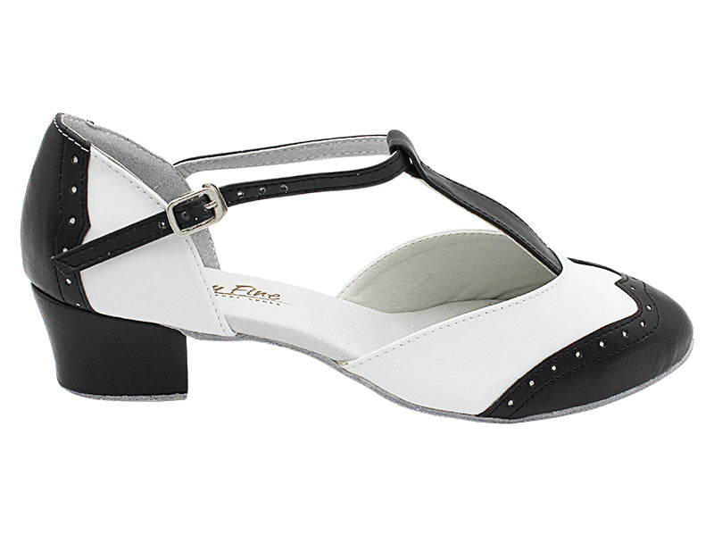 6849 Black Leather &amp; White Leather with 1.5&quot; Heel (2001) in the photo
