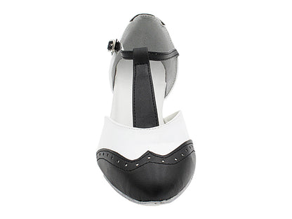 6849 Black Leather &amp; White Leather with 1.5&quot; Heel (2001) in the photo