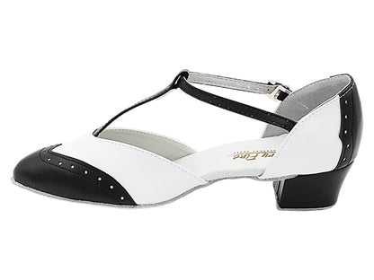 6849 Black Leather &amp; White Leather with 1.5&quot; Heel (2001) in the photo