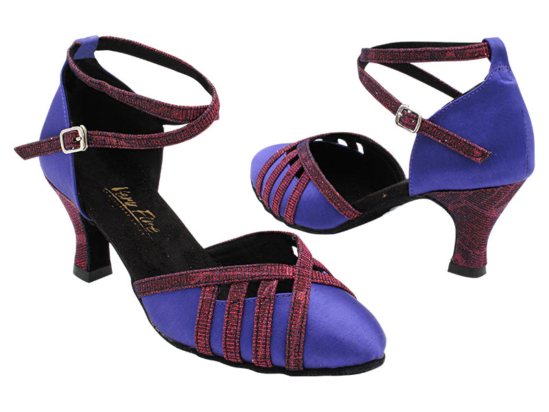 6857 245 Violet Satin_155 Purple Illusion Trim with 2.5&quot; Heel (2899) in the photo