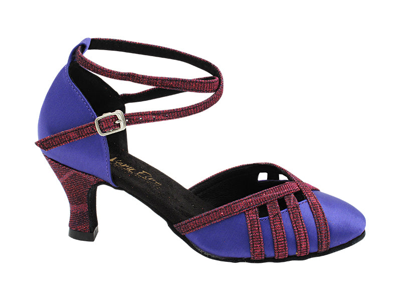 6857 245 Violet Satin_155 Purple Illusion Trim with 2.5" Heel (2899) in the photo