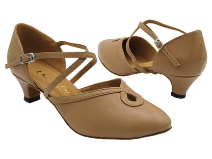 6859 Beige Brown Leather with 1.3&quot; Cuban Heel (387) in the photo