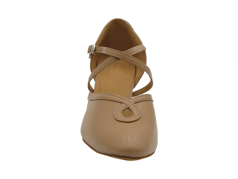 6859 Beige Brown Leather with 1.3&quot; Cuban Heel (387) in the photo