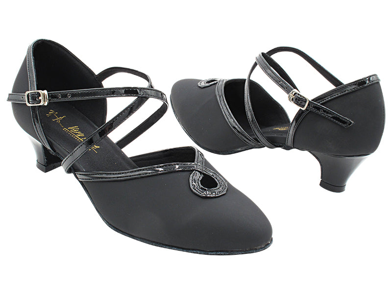 6859 Black Nubuck &amp; Black Patent Trim with 1.3&quot; Cuban Heel (387) in the photo