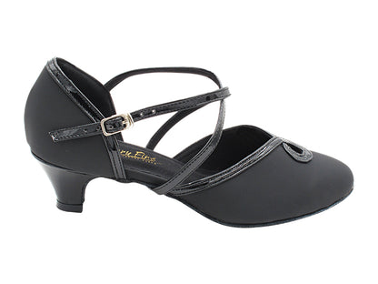 6859 Black Nubuck &amp; Black Patent Trim with 1.3&quot; Cuban Heel (387) in the photo