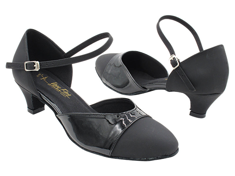 6861 Black Nubuck &amp; Black Patent with 1.3&quot; Cuban Heel (387) in the photo