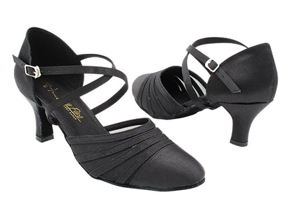 6862LEDSS Black Satin &amp; Black Mesh with 2.5" Heel (2899) in the photo