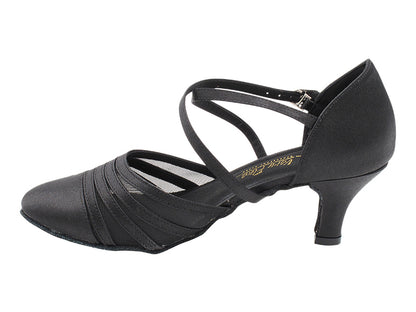 6862LEDSS Black Satin &amp; Black Mesh with 2.5" Heel (2899) in the photo